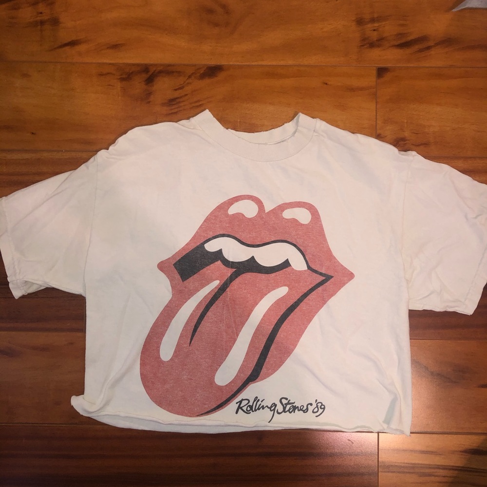 Brandy Melville Rolling Stones cropped tee